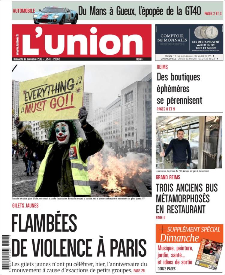 Portada de L'Union (Francia)