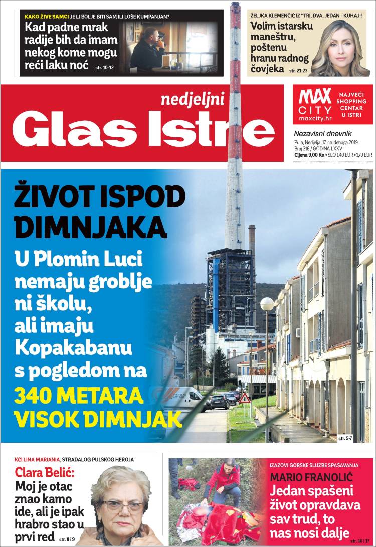 Portada de Glas Istre (Croacia)