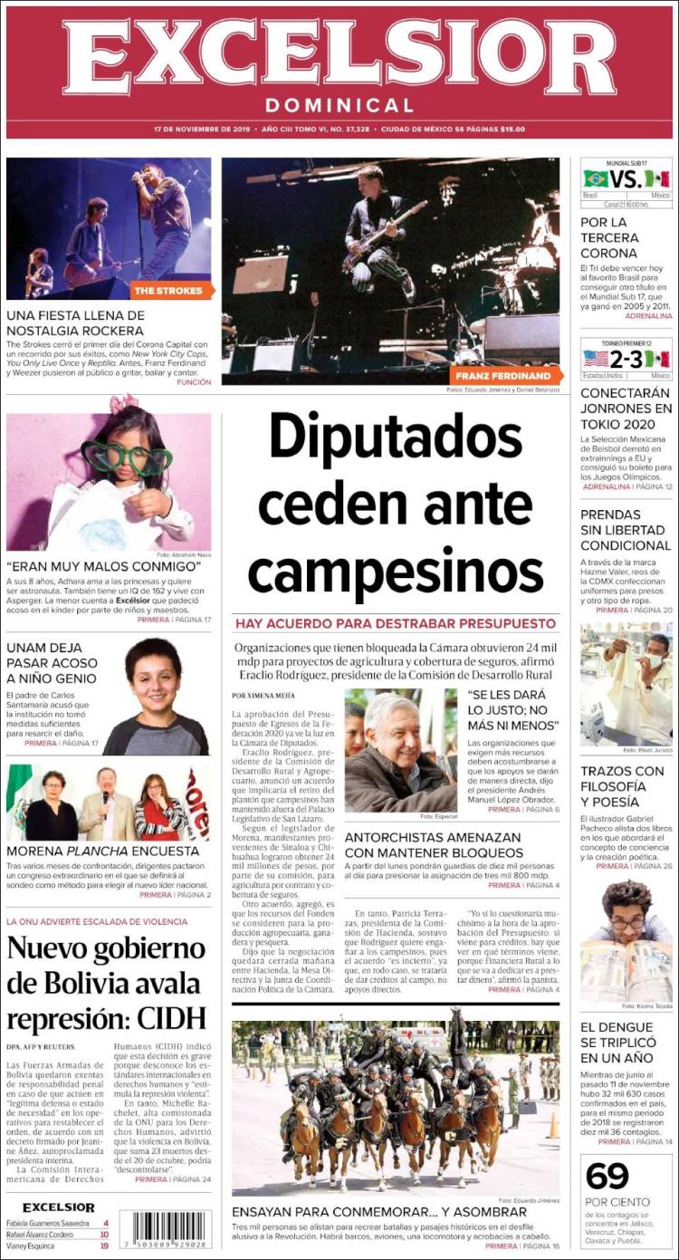 Portada de Excelsior (M&eacute;xico)