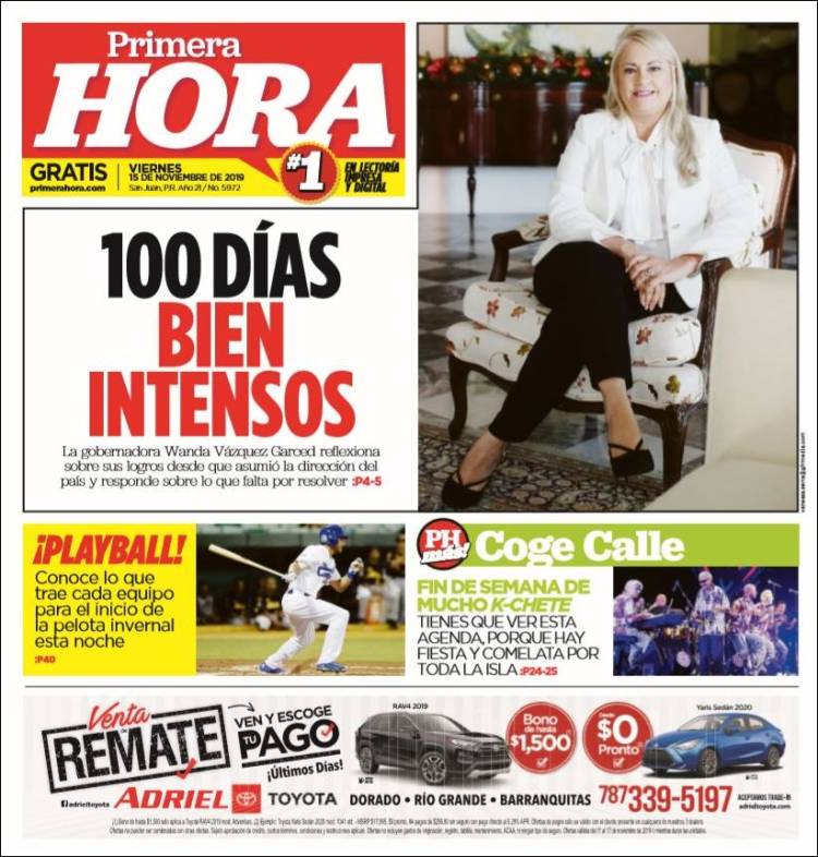 Portada de Primera Hora (Puerto Rico)