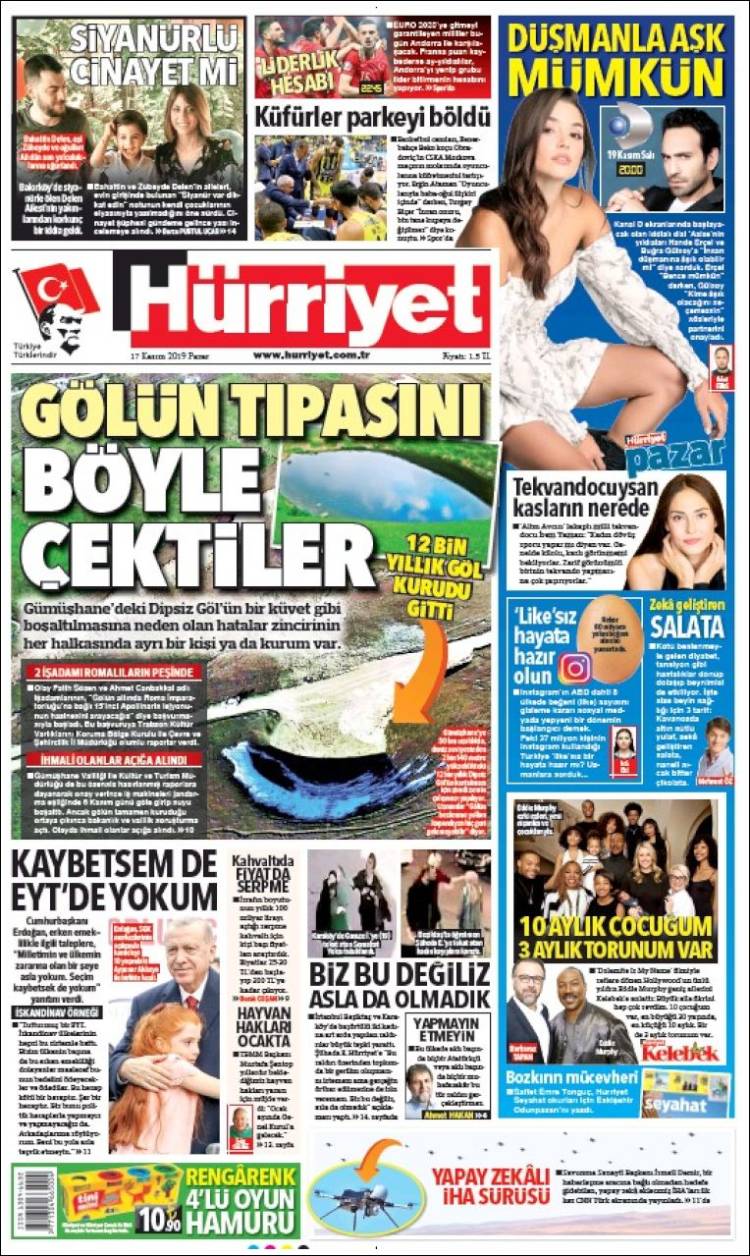 Portada de Hürriyet (Turqu&iacute;a)
