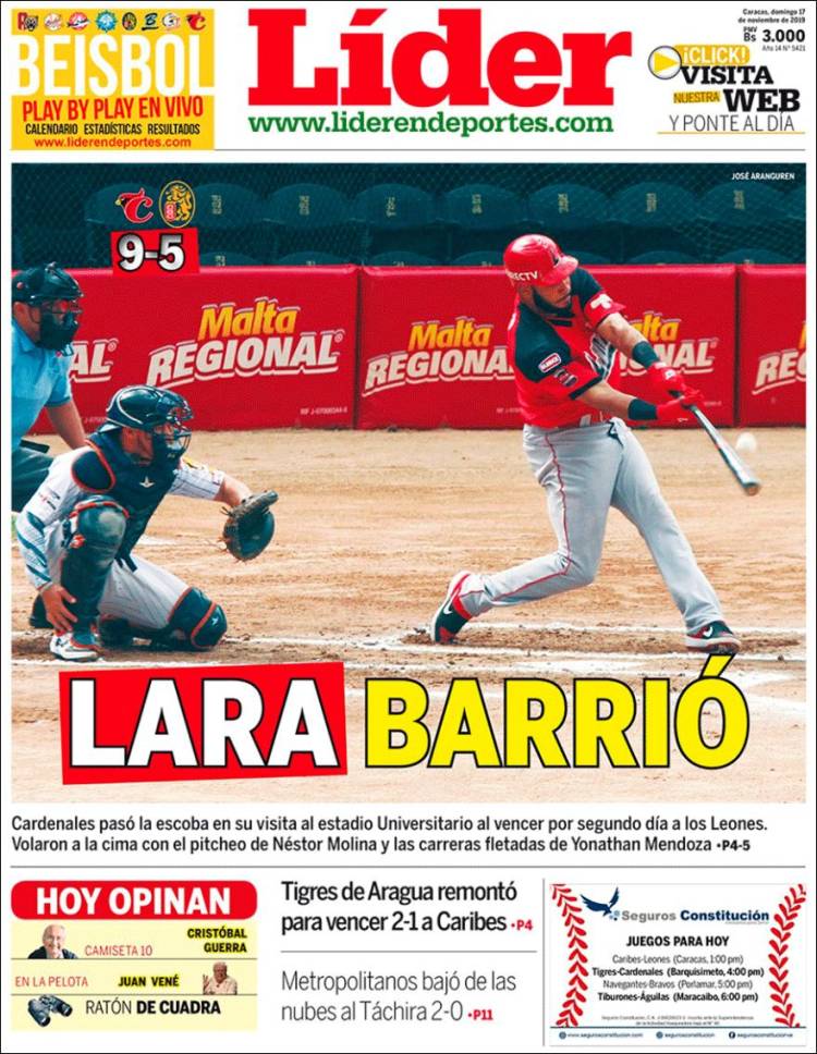 Portada de Lider en deportes (Venezuela)