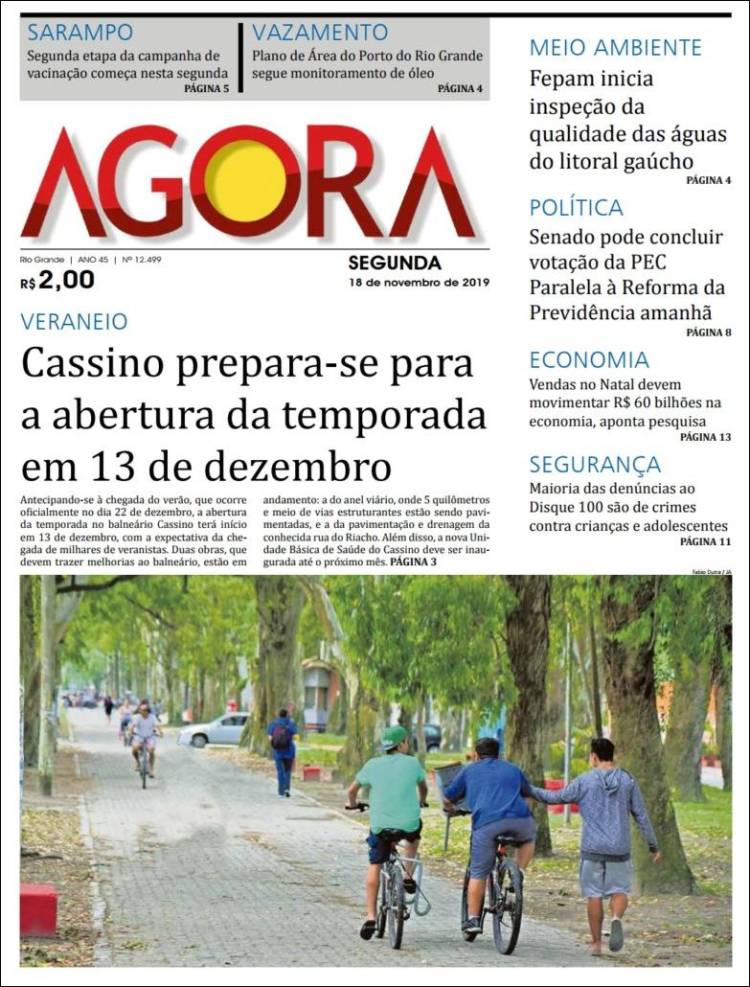 Portada de Jornal Agora (Brasil)
