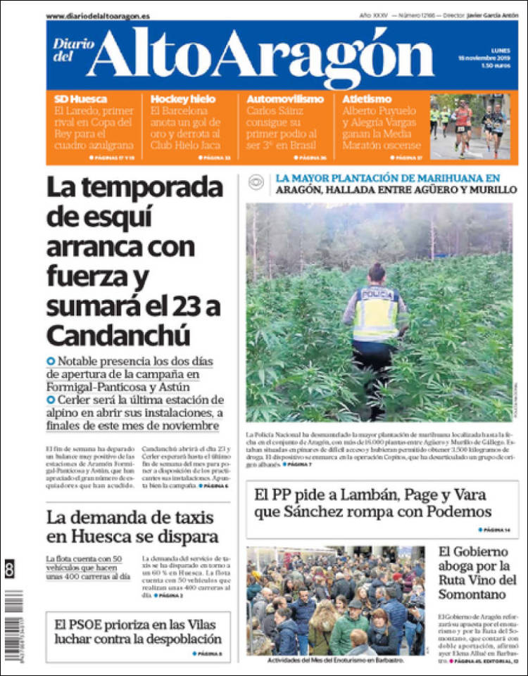 Portada de Diario del AltoAragón (España)