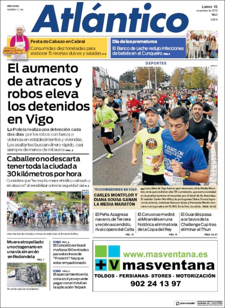 Portada de Atlántico Diario (España)