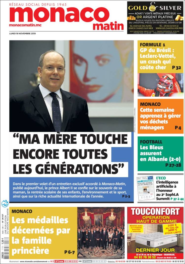 Portada de Nice-Matin (Francia)
