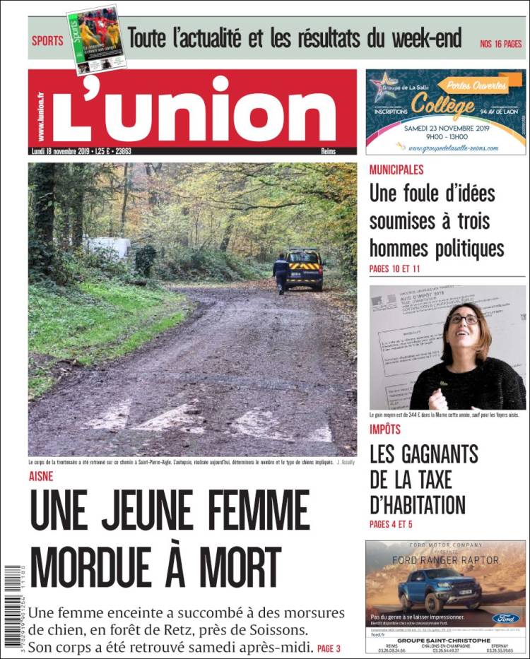 Portada de L'Union (Francia)