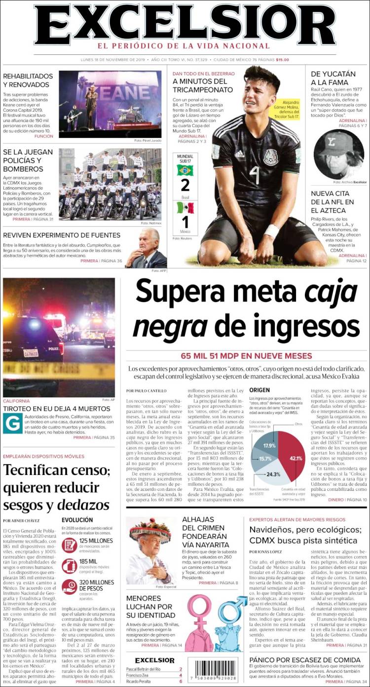 Portada de Excelsior (México)