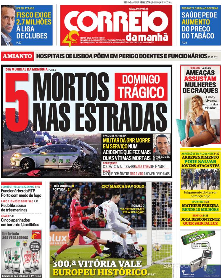 Portada de Correio da Manhã (Portugal)