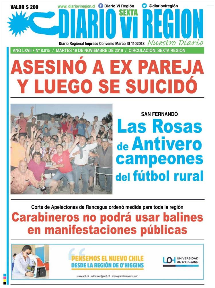 Portada de Diario VI Región (Chile)