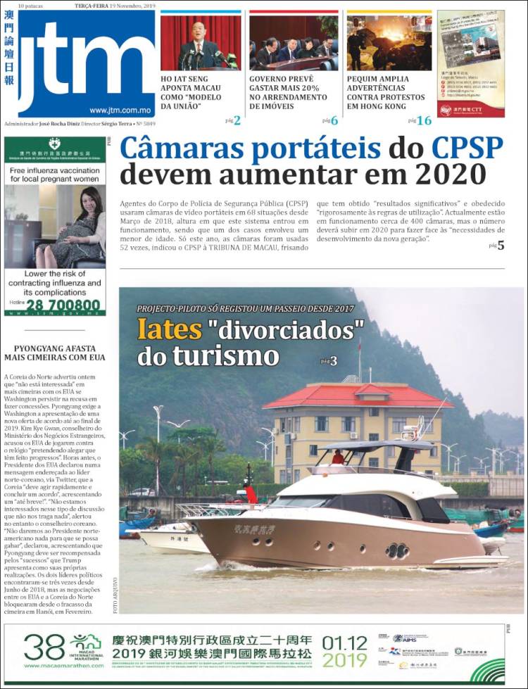 Portada de Jornal Tribuna de Macau (China)