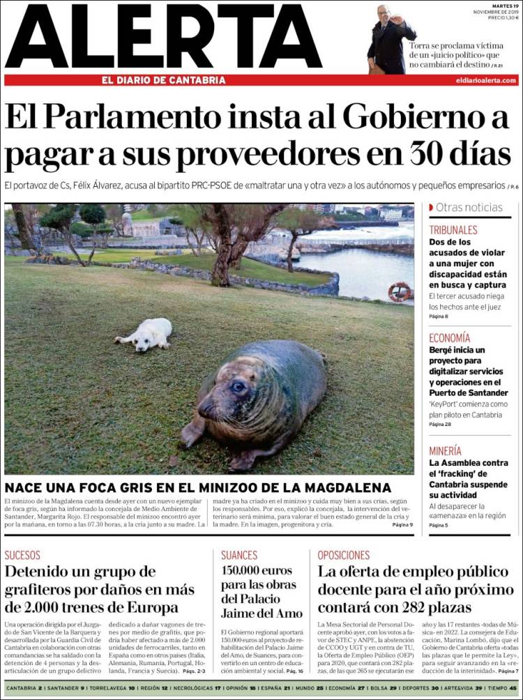 Portada de Alerta - El Diario de Cantabria (Spain)