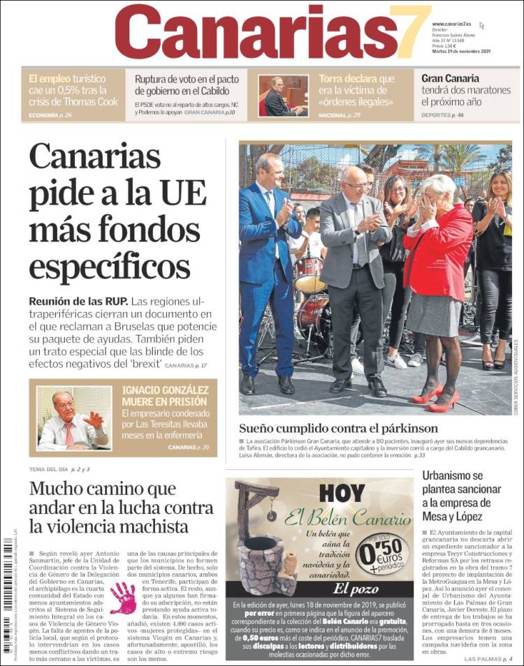 Portada de Canarias 7 (Spain)