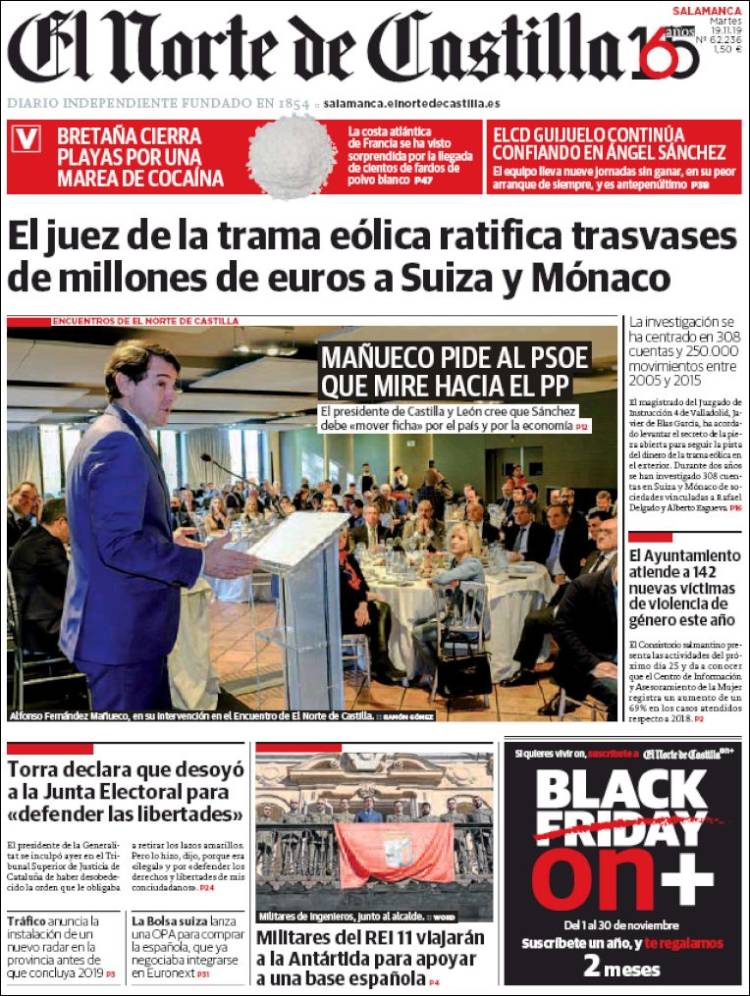 Portada de Norte de Castilla - Salamanca (Espa&ntilde;a)