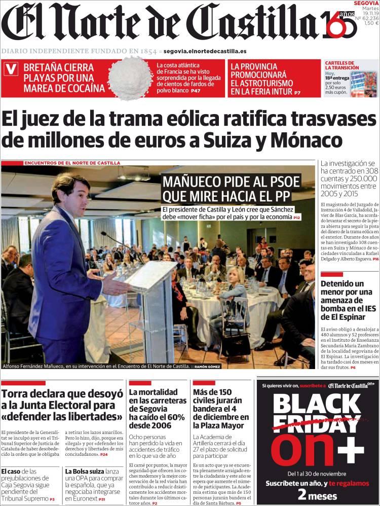 Portada de Norte de Castilla - Segovia (Espa&ntilde;a)