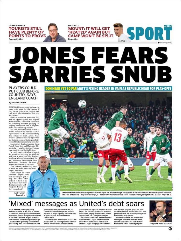 Portada de Metro Sport (United Kingdom)