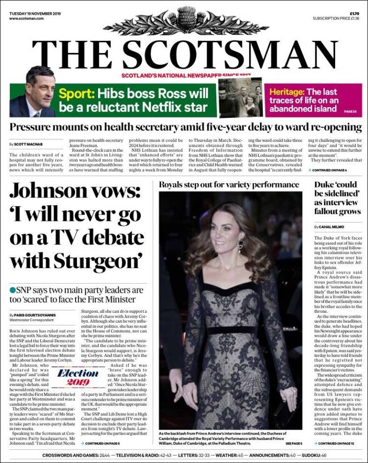 Portada de The Scotsman (United Kingdom)