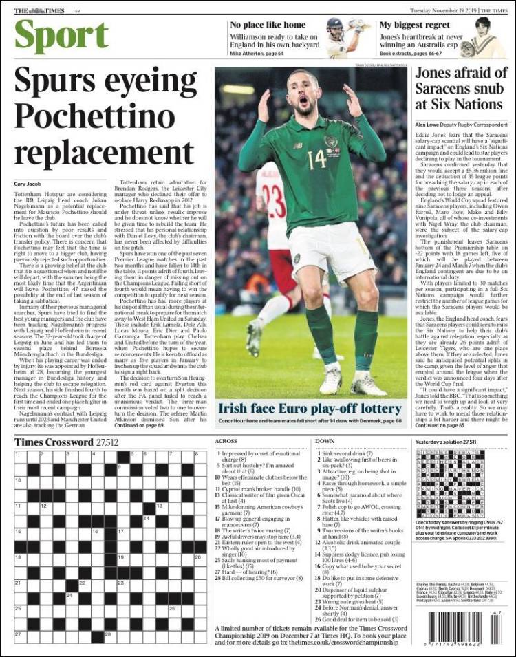 Portada de The Times Sport (United Kingdom)