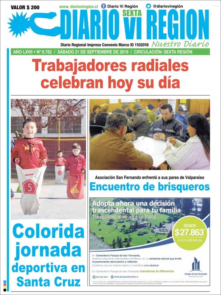 Portada de Diario VI Región (Chile)