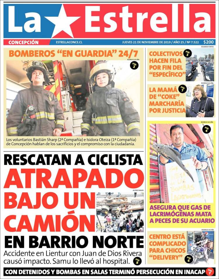 Portada de La Estrella de Concepción (Chile)