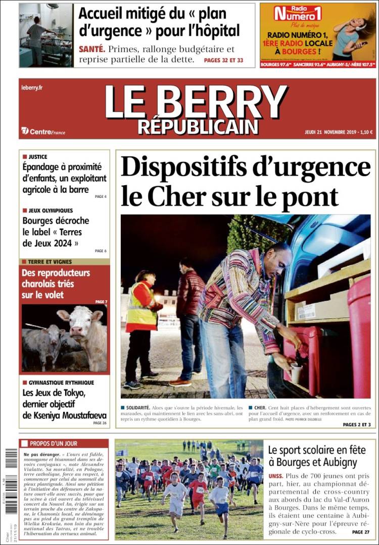 Portada de Berry Republicain (Francia)