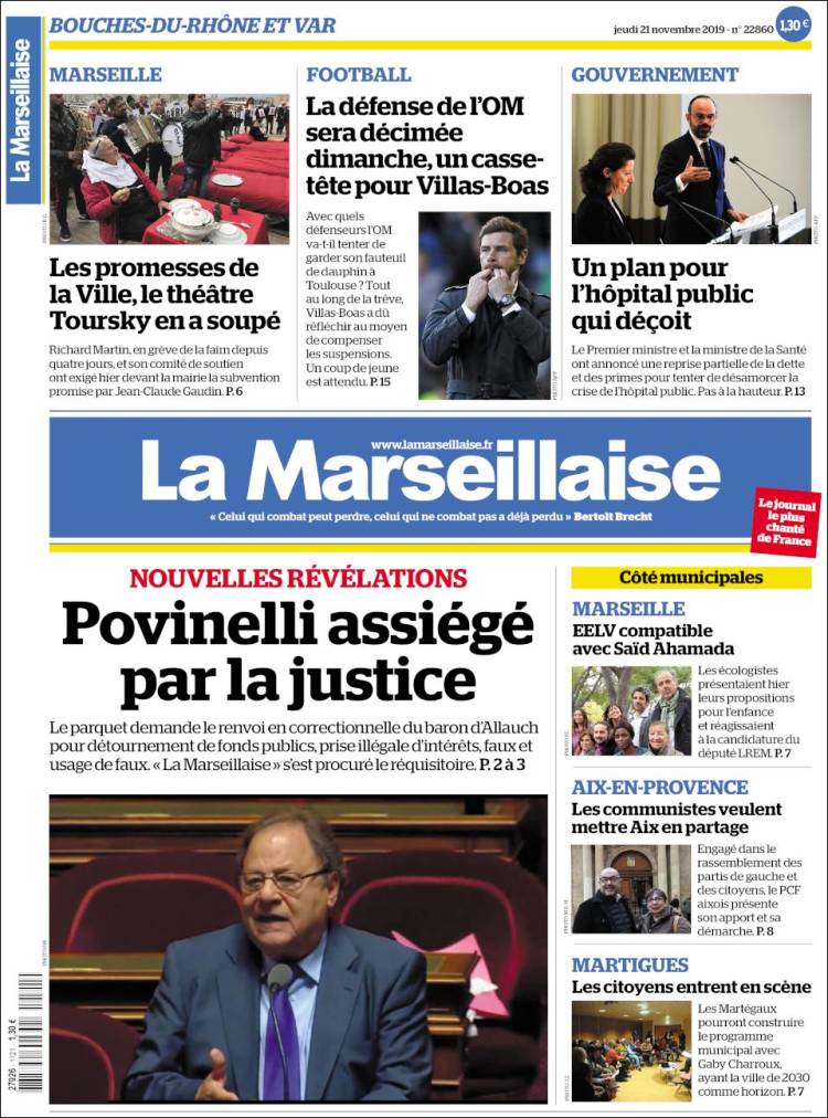 Portada de La Marseillaise (Francia)