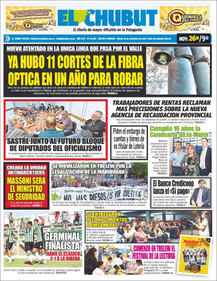 Portada de El Chubut (Argentina)