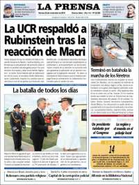 Portada de La Prensa (Argentina)