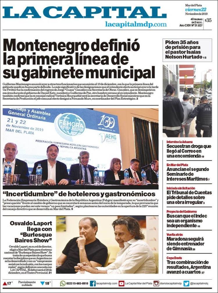 Portada de Diario La Capital - Mar del Plata (Argentina)