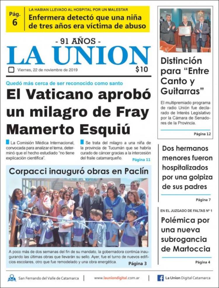 Portada de La Unión (Argentina)