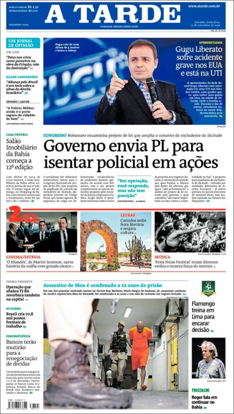 Portada de Diário A Tarde (Brasil)
