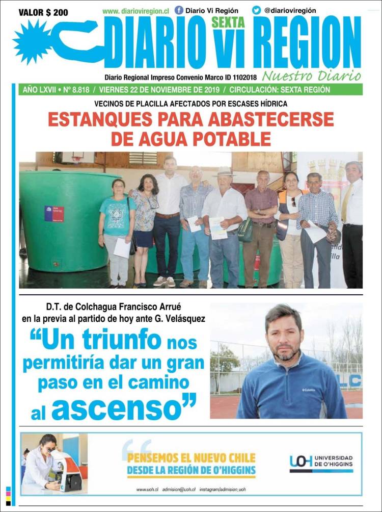 Portada de Diario VI Región (Chile)