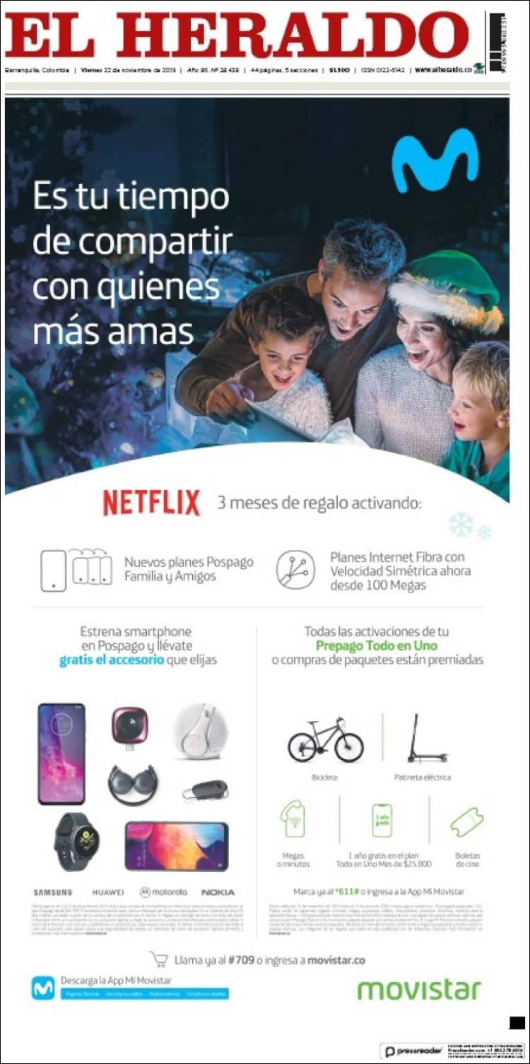 Portada de El Heraldo (Colombia)