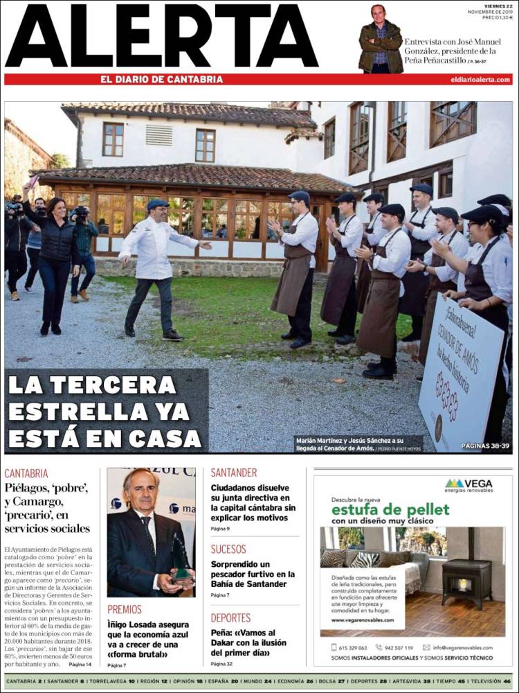 Portada de Alerta - El Diario de Cantabria (Spain)