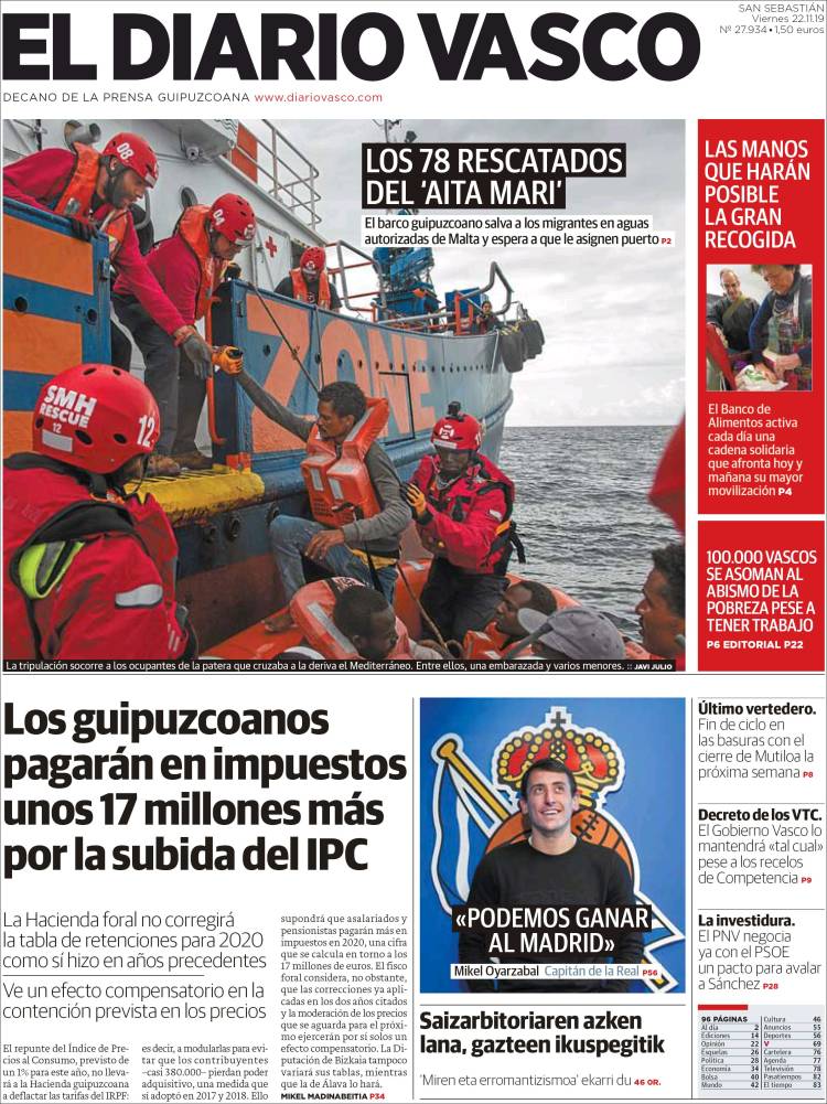 Portada de Diario Vasco (España)