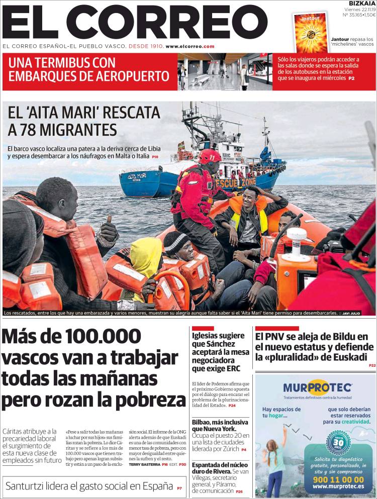 Portada de El Correo (Spain)