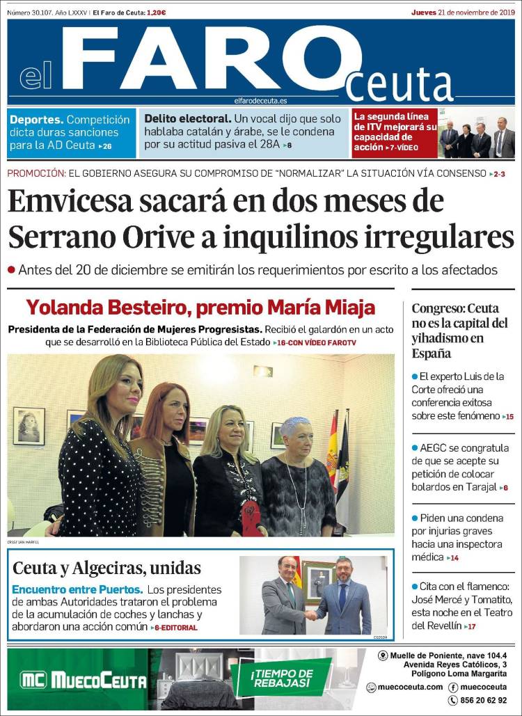 Portada de El Faro de Ceuta (Espa&ntilde;a)