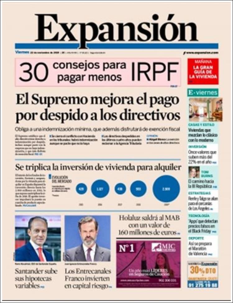 Portada de Expansión (Espa&ntilde;a)