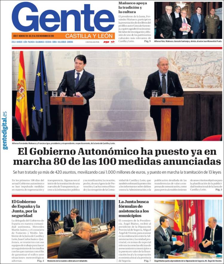 Portada de Gente en Palencia (Spain)