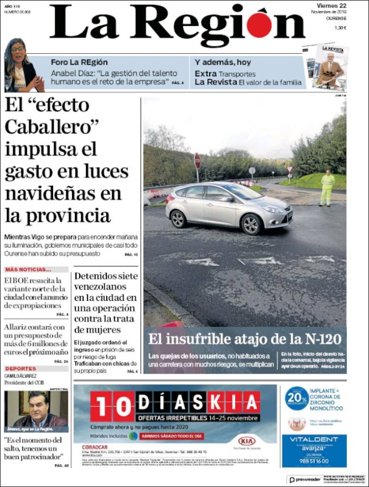 Portada de La Región de Ourense (Spain)