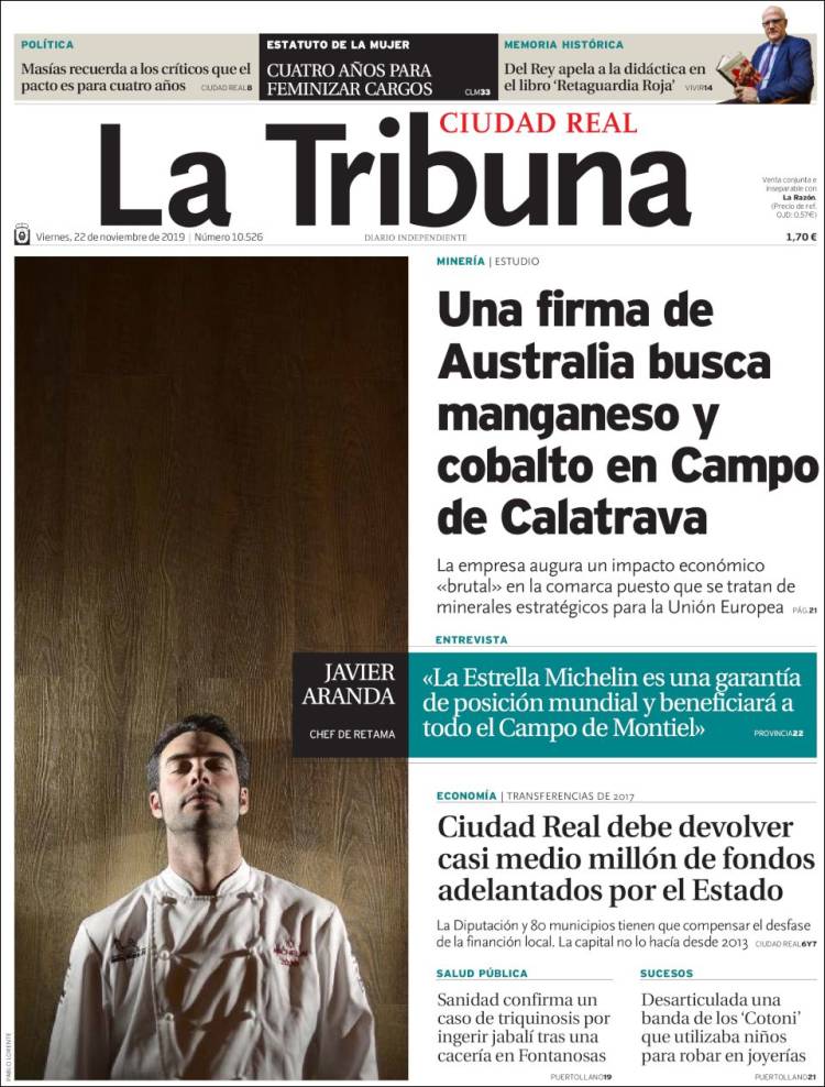 Portada de La Tribuna de Ciudad Real (Spain)