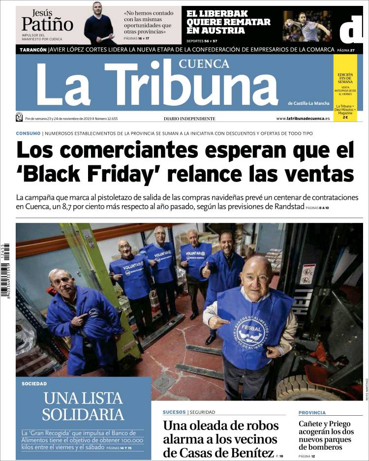 Portada de La Tribuna de Cuenca (España)