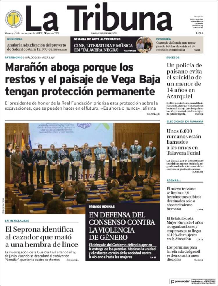 Portada de La Tribuna de Toledo (España)