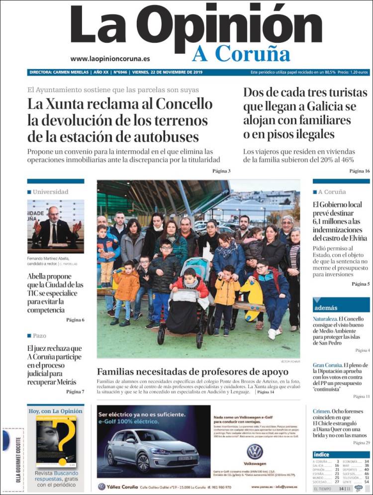 Portada de La Opinión de A Coruña (Spain)