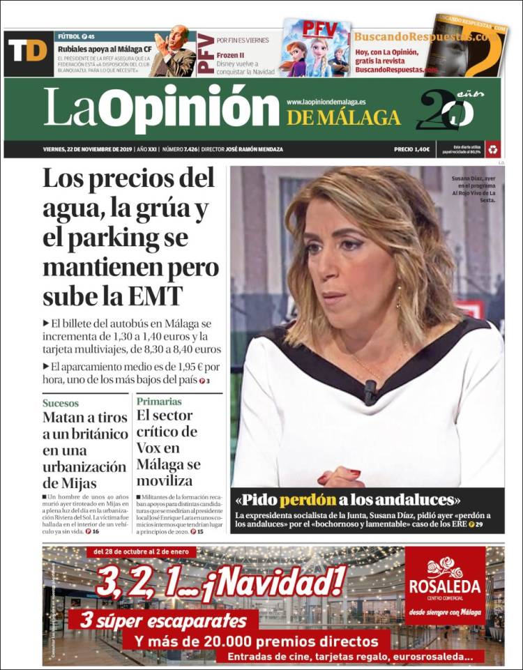 Portada de La Opinión de Málaga (Spain)