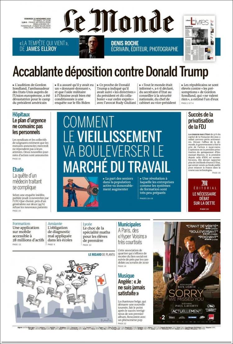 Portada de Le Monde (Francia)