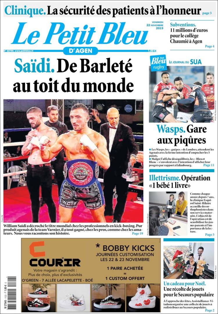 Portada de Le Petit Bleu (Francia)