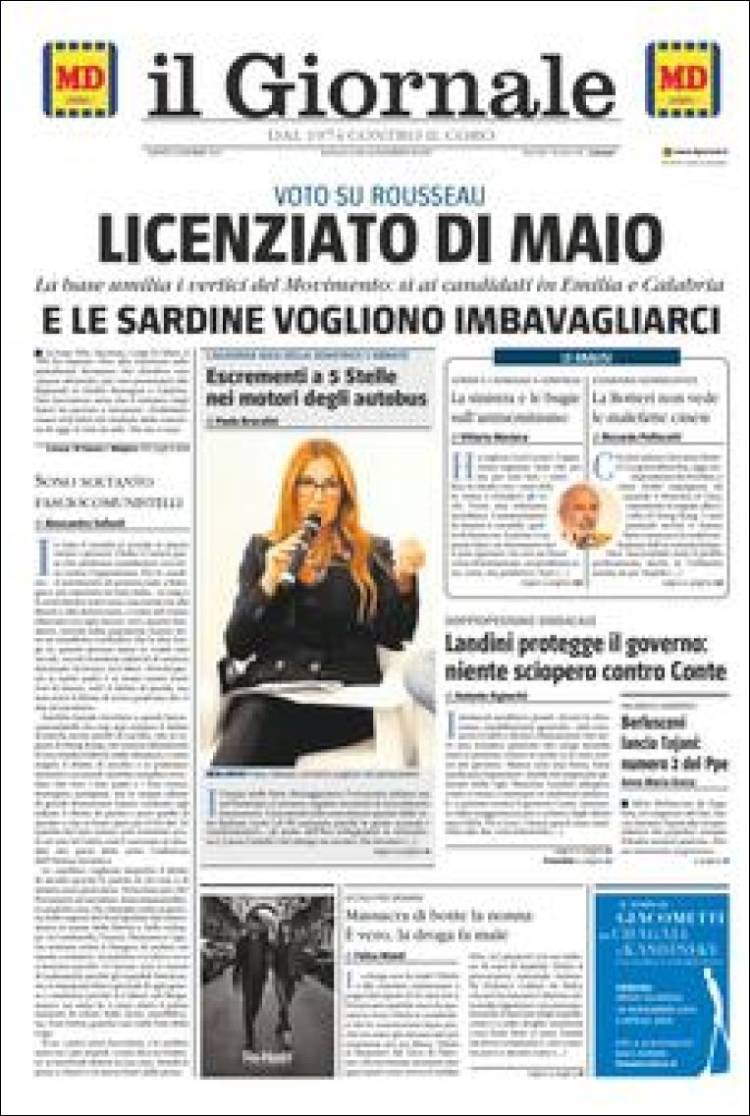 Portada de Il Tempo (Italia)