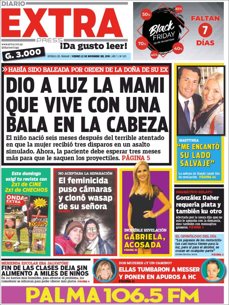 Portada de Diario Extra (Paraguay)