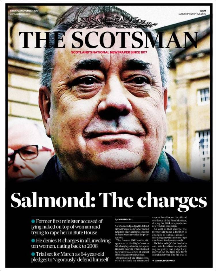 Portada de The Scotsman (Reino Unido)
